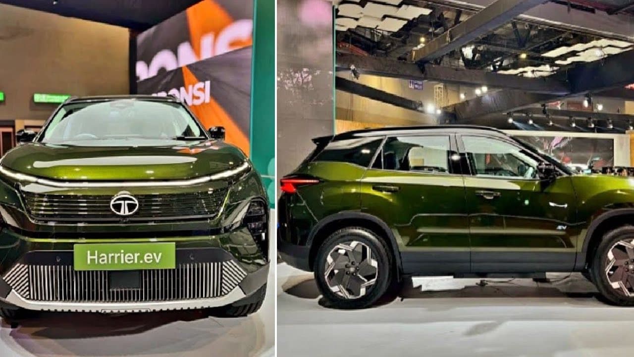 Tata shows glimpses of “near-production” look of Harrier EV at Bharat Mobility Expo
