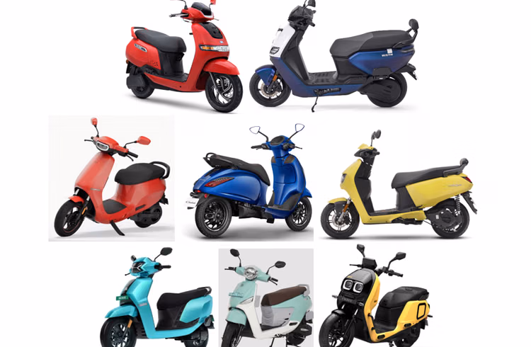 TVS Dominates Mid-August EV Sales, Ather Surges Past Ola While Bajaj Slips