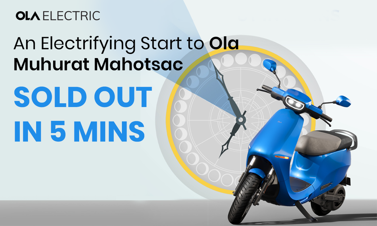 Ola Muhurat Mahotsav: Ola Electric Sells Out Entire Stock in Just 5 Minutes on Day 1