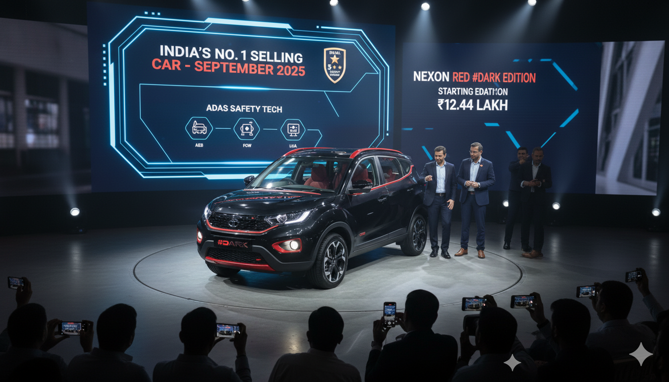 Tata Nexon Becomes India’s No. 1 Selling Car in September 2025; Introduces ADAS Safety Technology and Exclusive Red #DARK Edition