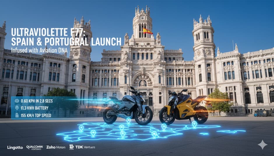 Indian Performance EV Maker Ultraviolette Launches F77 Motorcycles in Spain and Portugal