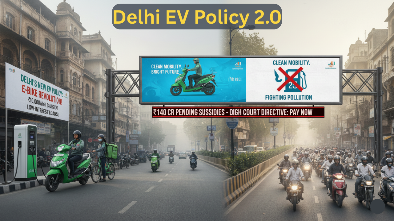 Delhi Doubles EV Two-Wheeler Subsidies in New Policy Push: Targetting 2.5 Lakh Petrol Bike Dominance