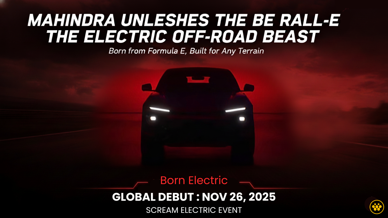 Mahindra Teases Production-Spec BE Rall-E: A Rally-Inspired Electric SUV Set for November 26 Debut