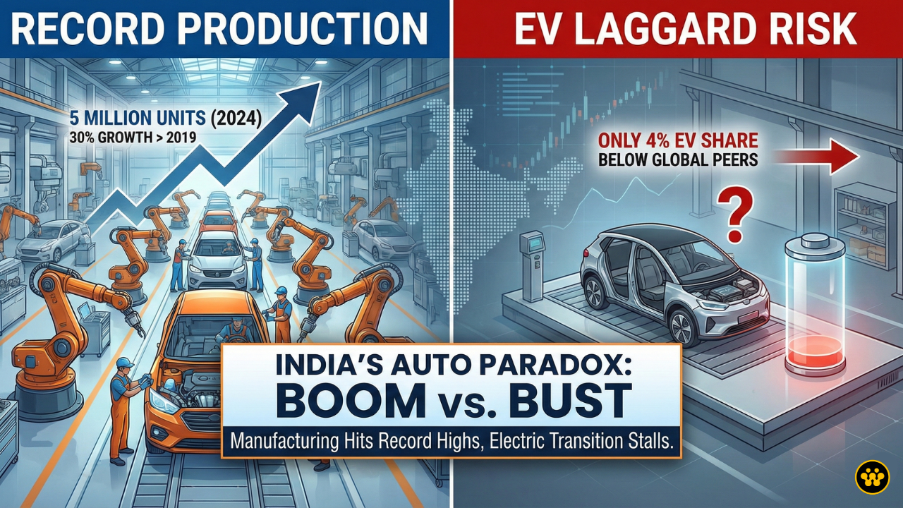 Record Highs, Tech Lows: India’s Auto Boom Masks a Critical EV Crisis