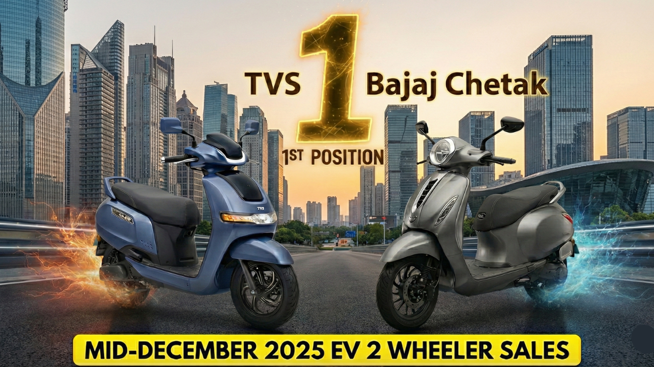 Mid-December 2025 EV Sales Report: TVS Leads, Ola Crashes Amid Goa Ban & Year-End Slump