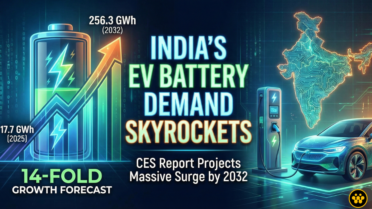 India’s EV Battery Demand Set to Skyrocket 14-Fold by 2032: CES Report