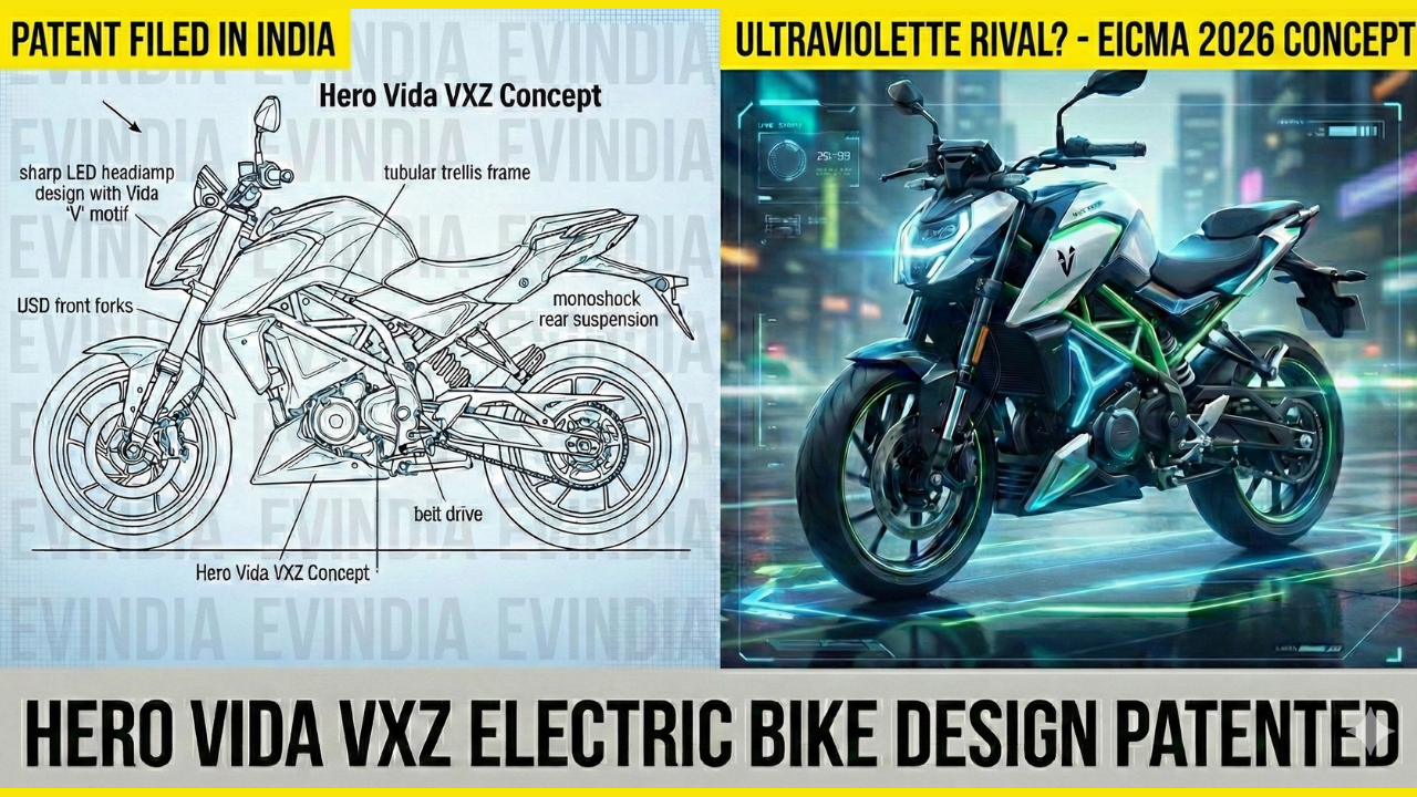 Hero Vida VXZ Electric Bike Design Patented in India: The Ultraviolette Rival We’ve Been Waiting For?