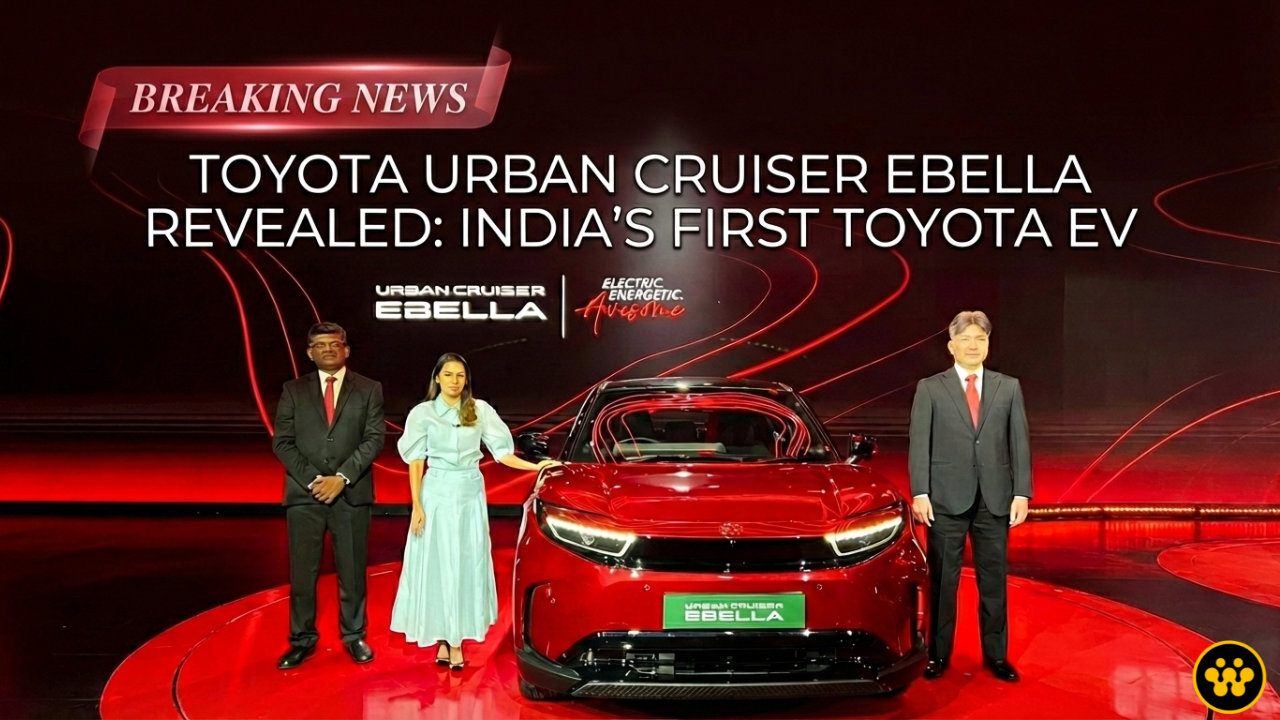 Toyota Urban Cruiser Ebella Revealed: Toyota’s First Indian EV Offers 543 km Range