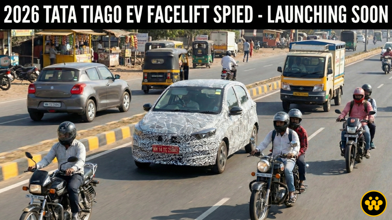 2026 Tata Tiago EV Facelift Spied Testing: Design Updates, Range & Launch Details