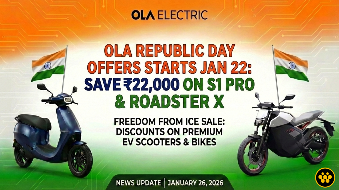 Ola Republic Day Sale Starts Jan 22: Save Up to ₹22,000 on S1 Pro Gen 3 & Roadster X