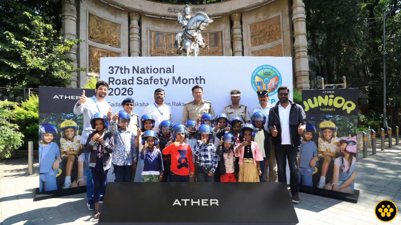 Ather Energy Partners with Bengaluru Traffic Police; Distributes 100 Junior Helmets for Road Safety Month