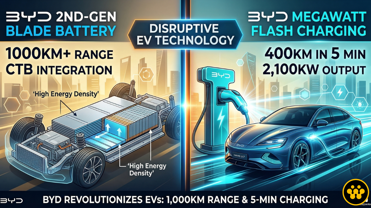 BYD Launches 2nd Gen Blade Battery and Megawatt Flash Charging: 1,000km Range and 5 Minute Refills