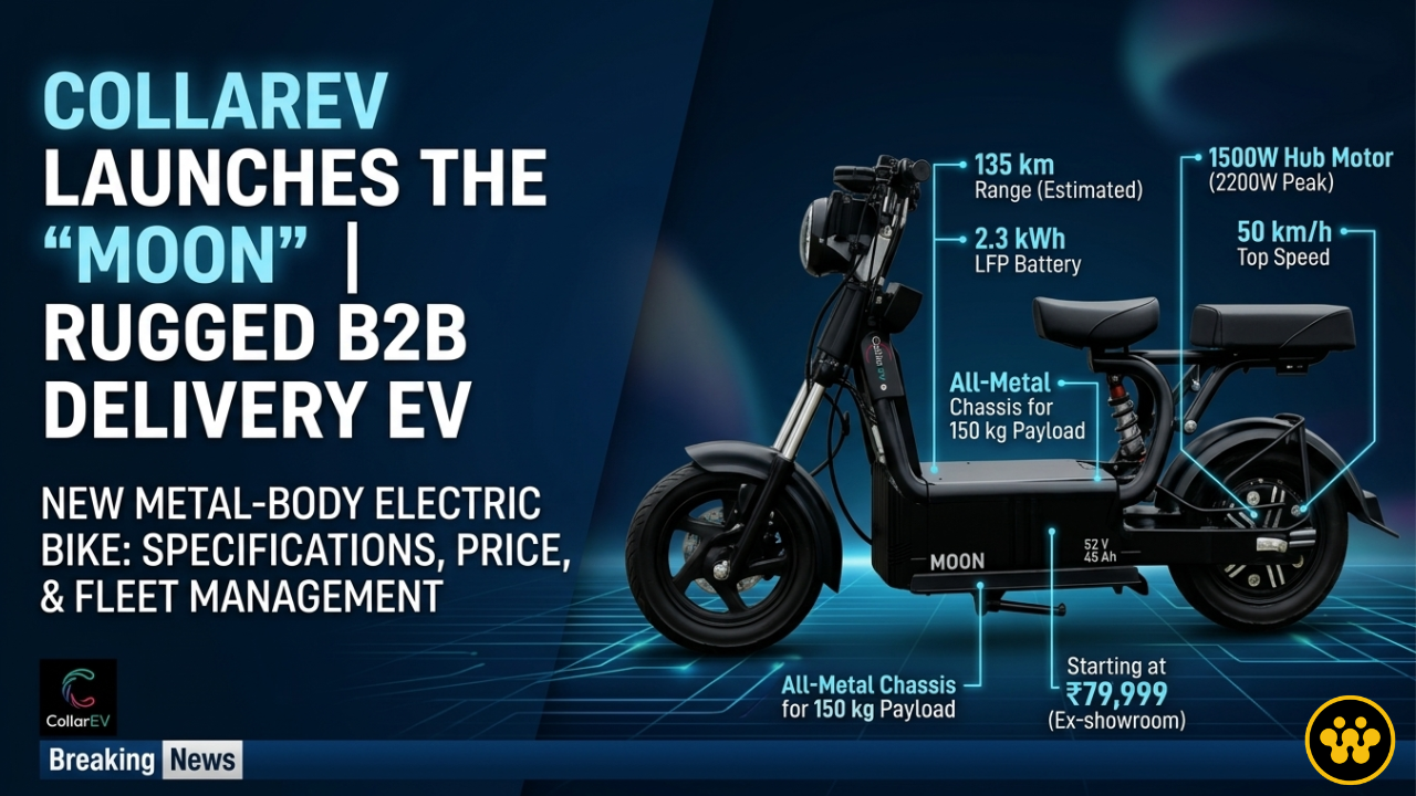 CollarEV Launches ‘Moon’ Electric Two Wheeler: A Game Changer for India’s B2B Delivery Market
