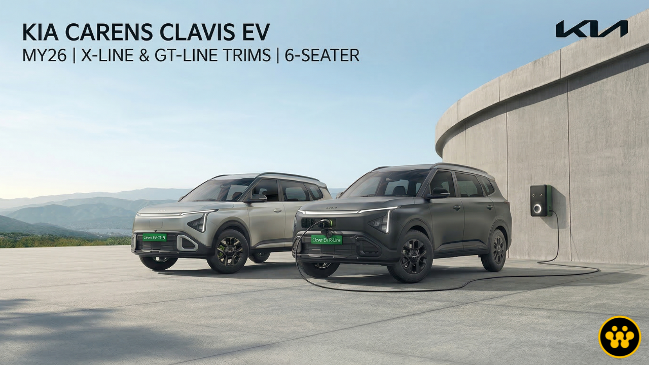 Kia Carens Clavis EV MY26 Launched: New 6-Seater, GT-Line Prices, and 490km Range Explained