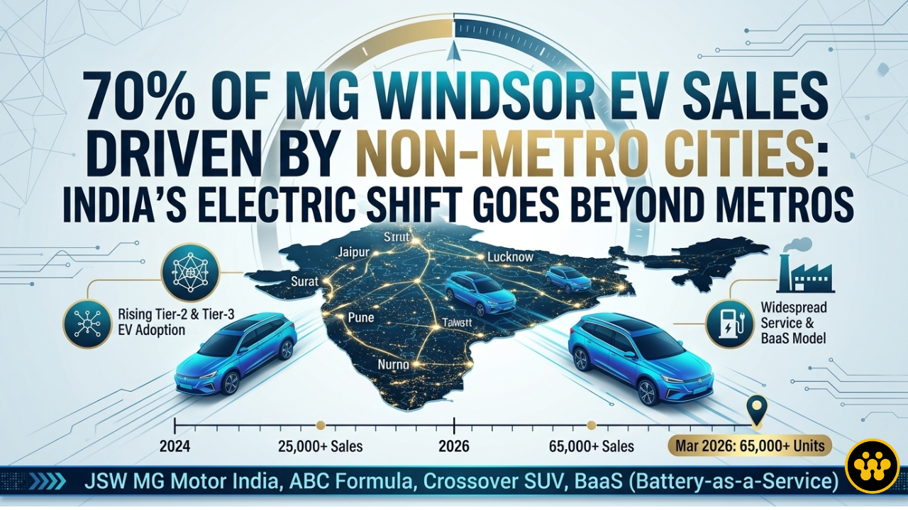 70% of MG Windsor EV Sales Driven by Non-Metro Cities: India’s Electric Shift Goes Beyond Metros
