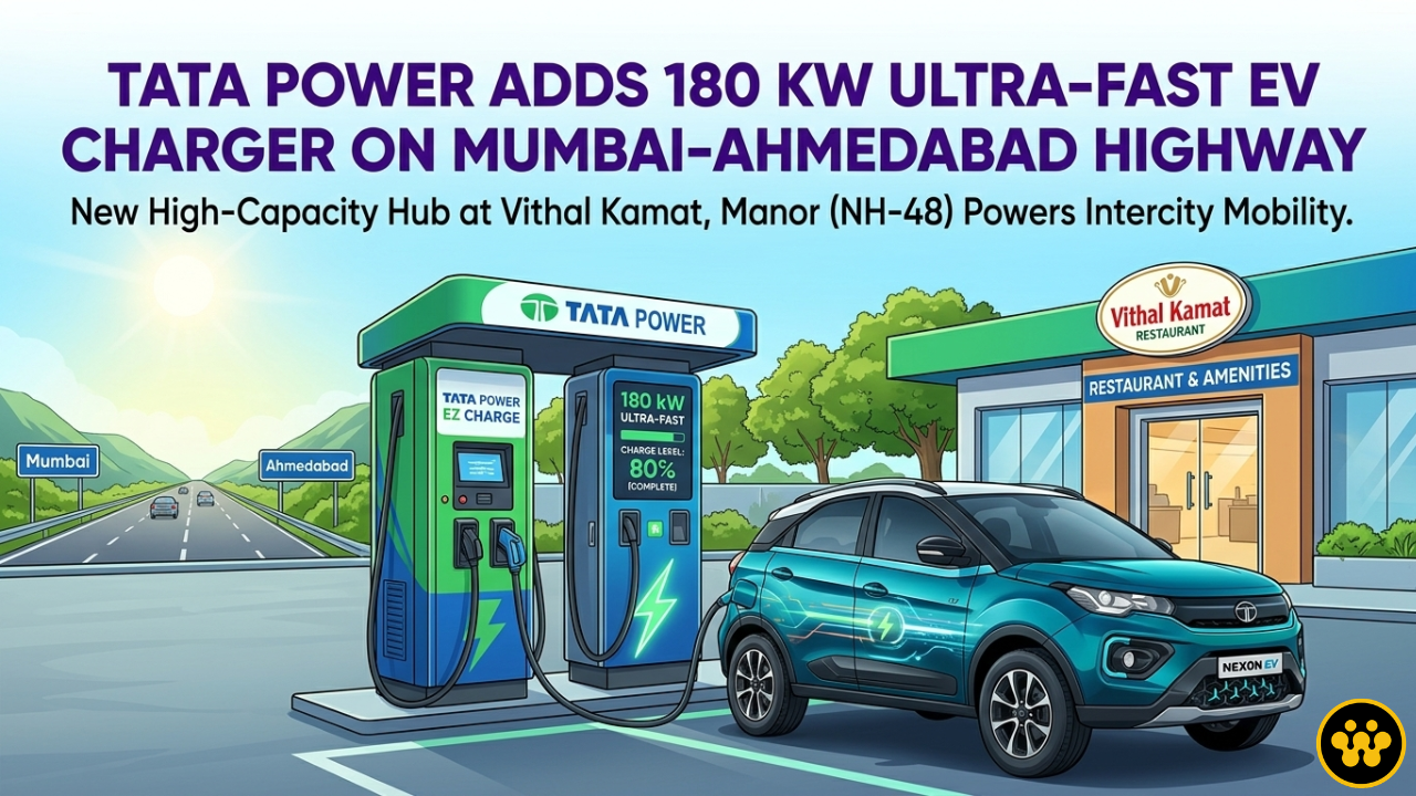 Tata Power Bolsters Mumbai-Ahmedabad Highway with New 180 kW Ultra-Fast EV Charging Station