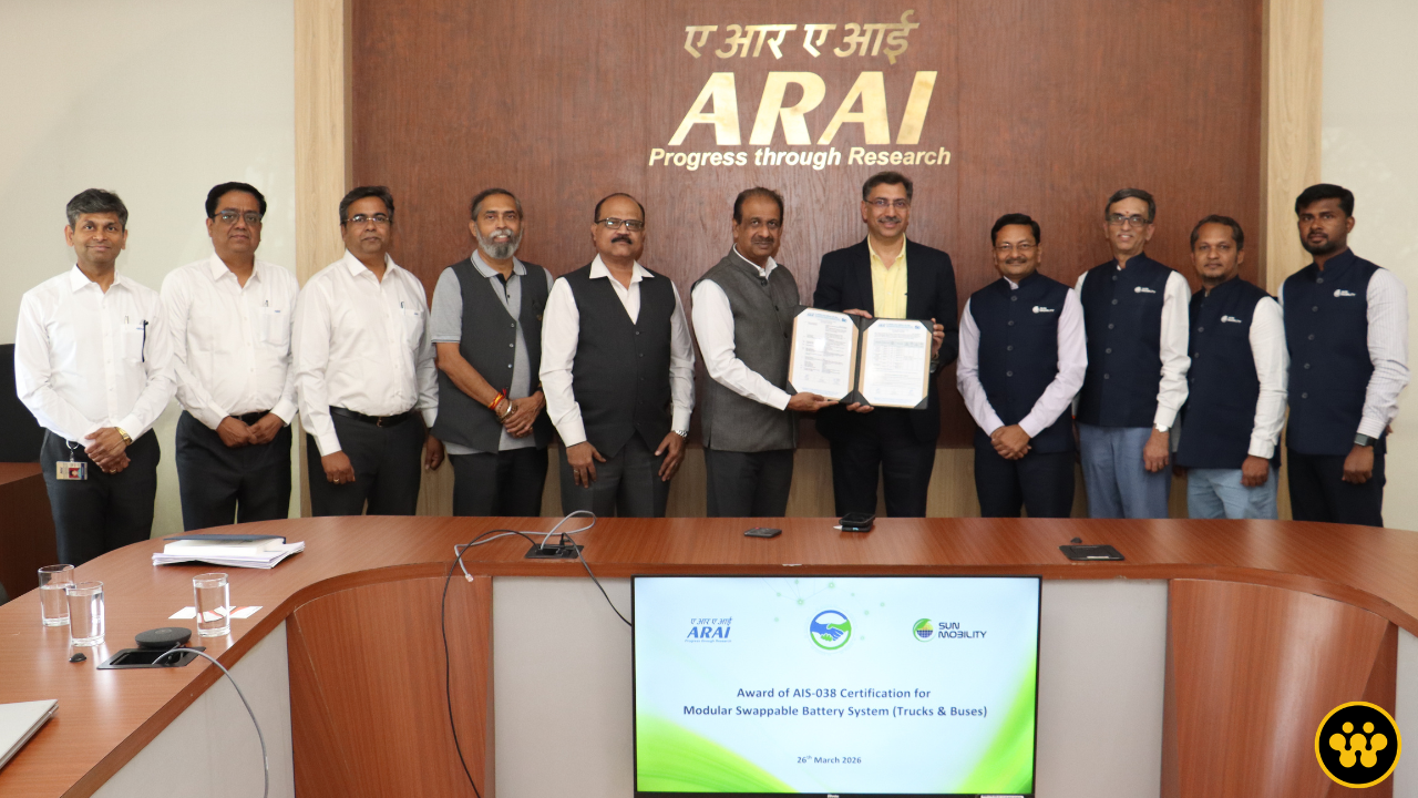 India’s First AIS-038 Certified Swappable Battery Platform for Trucks & Buses Launched by SUN Mobility