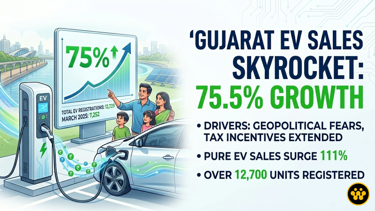 Gujarat EV Sales Explode with 75% Growth in March 2026: What’s Driving the Surge?