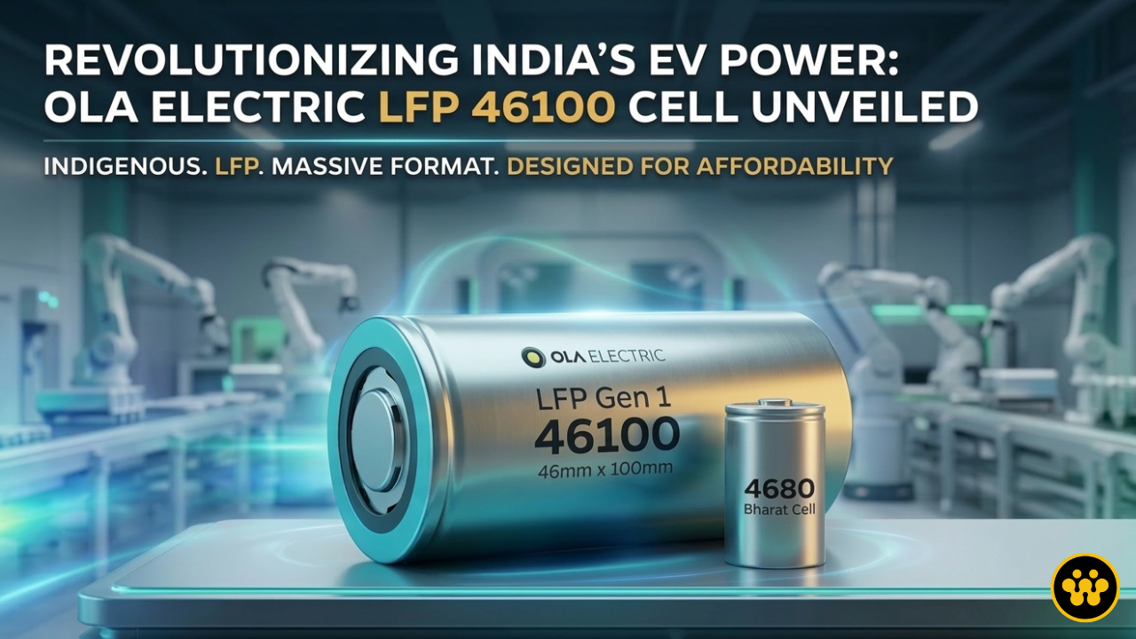 Ola Electric Unveils LFP Gen 1 46100 Cell: A Game Changer for Affordable EVs in India