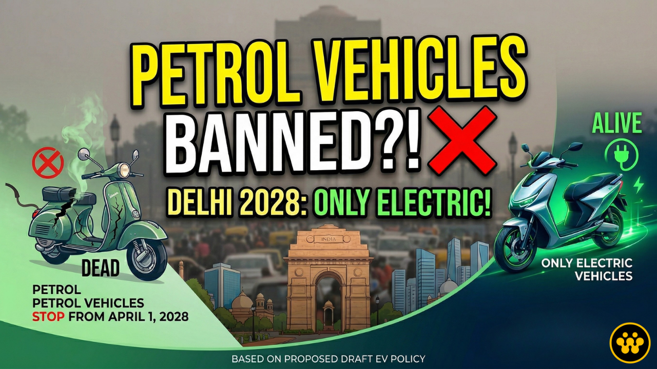 Delhi to Ban New Petrol Two-Wheeler Registrations from 2028: New EV Draft Policy Revealed