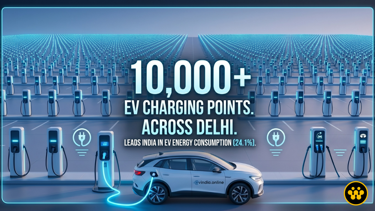 Delhi Crosses 10,000 EV Charging Points: National Capital Leads India in Electric Mobility Infrastructure