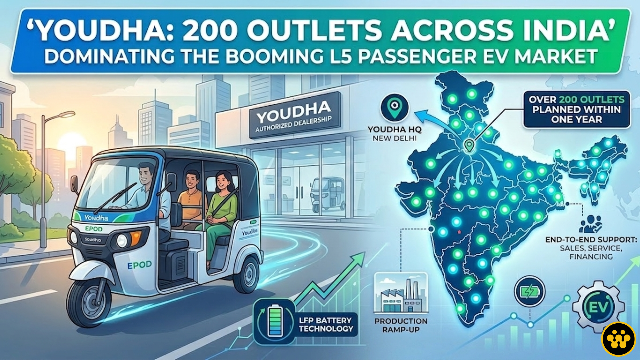 Youdha to Open 200 Outlets Across India: A Big Bet on the L5 Passenger EV Segment