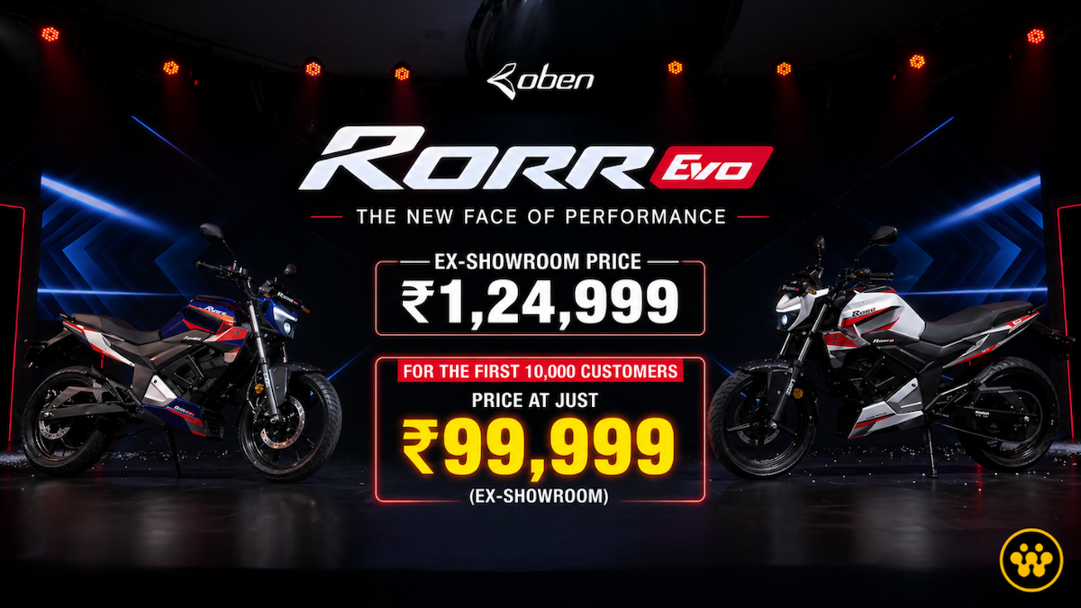 Oben Rorr Evo Launched in just 1 lakh, Range, Images & Specs | EVINDIA