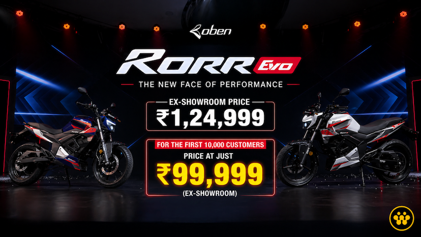 Oben Rorr Evo Launched in just 1 lakh, Range, Images & Specs | EVINDIA