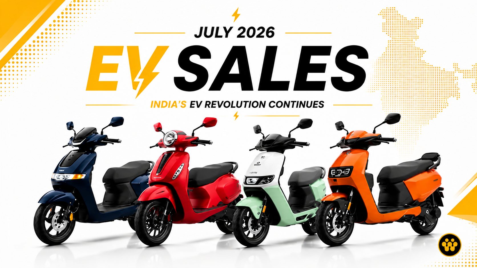 India Electric 2-Wheeler Sales July 2026: TVS Leads the Pack as PM E-Drive Subsidy Concludes