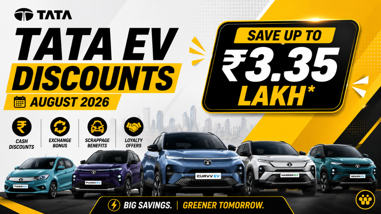 Tata EV Discounts in August 2026: Save Up to ₹3.35 Lakh on Curvv EV, Nexon, and More