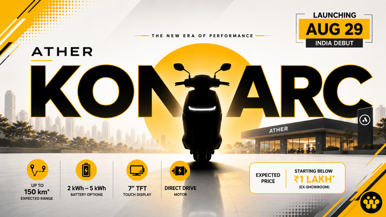 Ather Konarc Electric Scooter: India Launch on August 29, Specs and Price Revealed