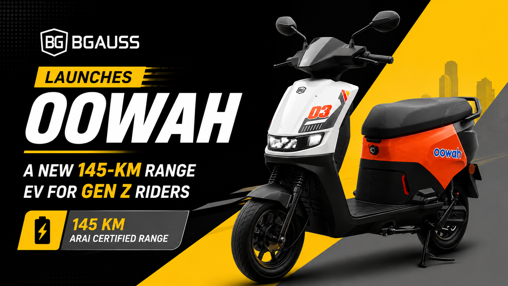 BGauss Launches the All-New Oowah: A Gen Z-Focused Electric Scooter with a 145 km Range