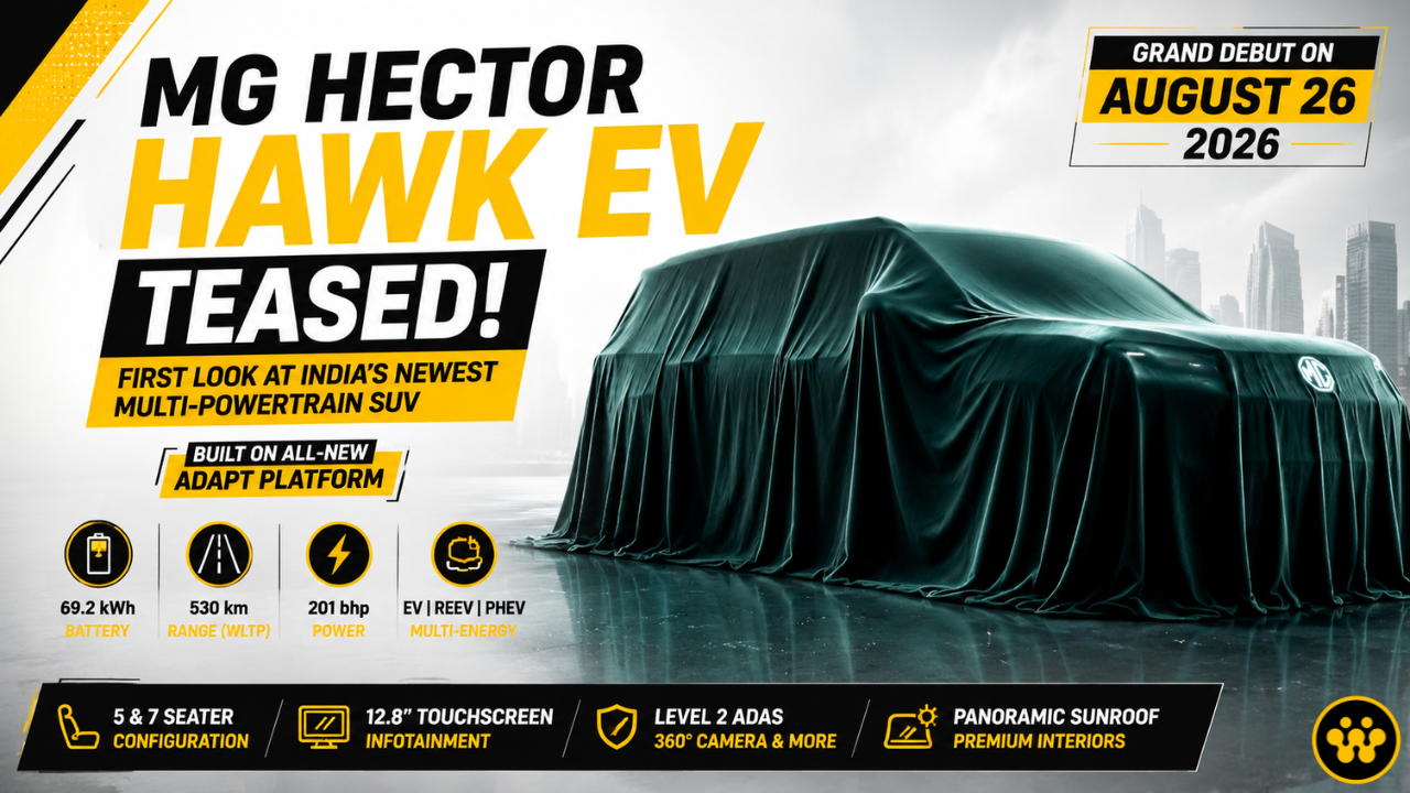 MG Hector Hawk EV Teased: First Look at India’s Newest Multi-Powertrain SUV