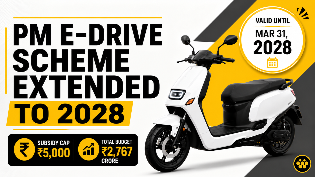 PM E-DRIVE Scheme Extended to 2028: New EV Subsidy Caps and Budget Hikes Explained