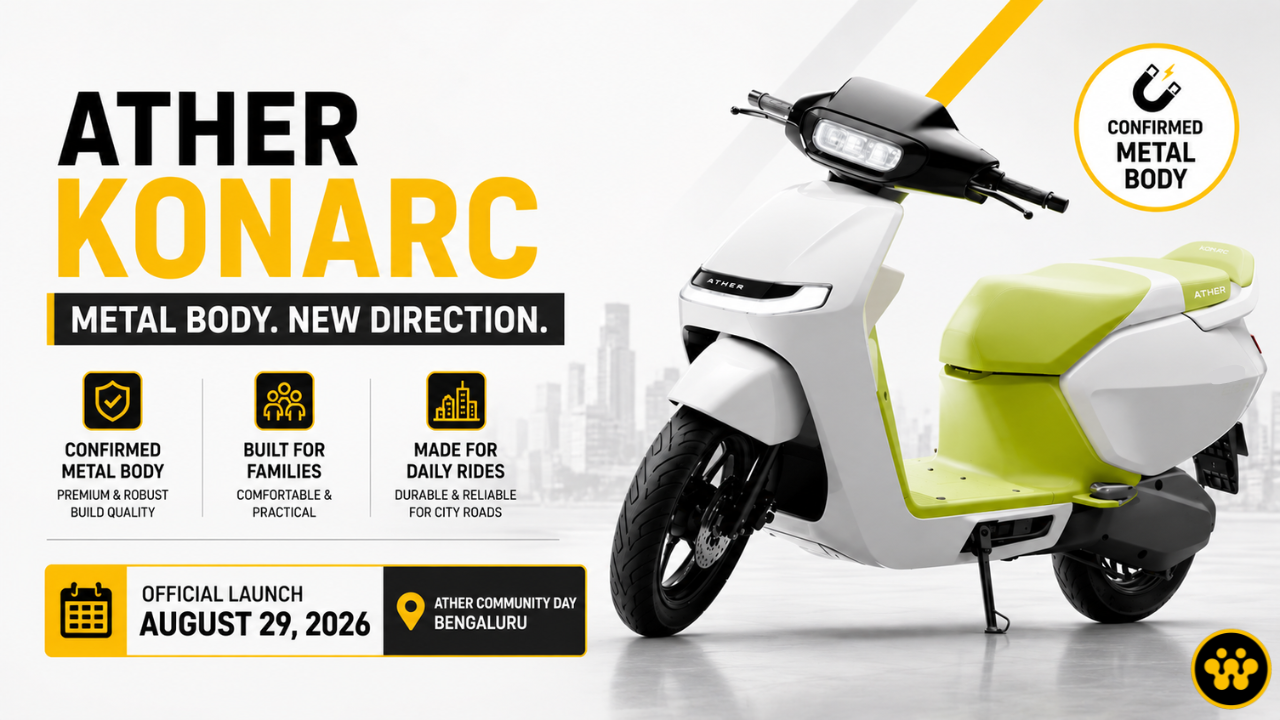 Ather Konarc Confirmed with Premium Metal Body: A New Direction for Ather Energy