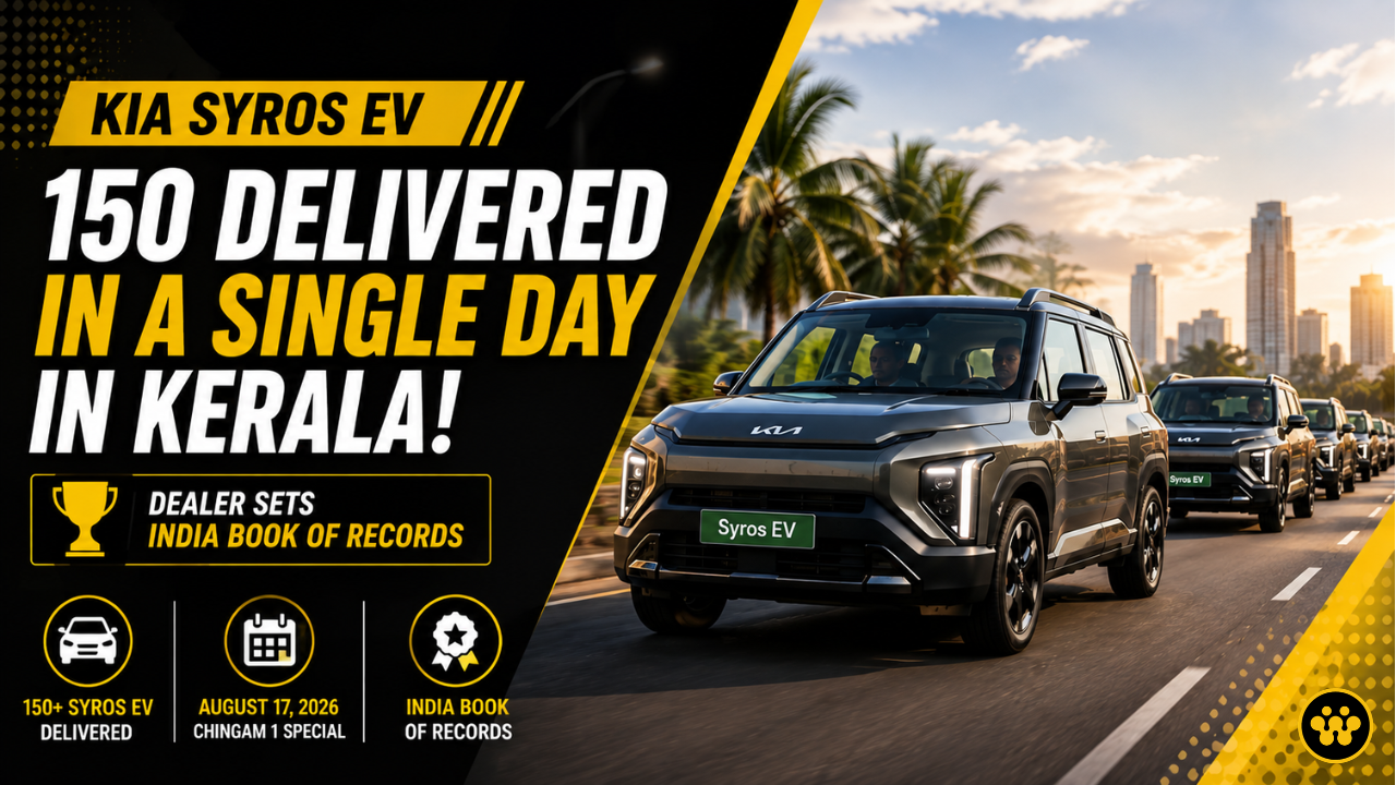 Record-Breaking Delivery: 150 Kia Syros EVs Handed Over in a Single Day in Kerala