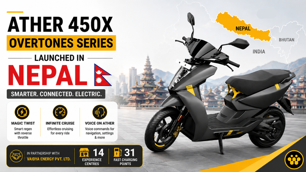 Ather Enters Nepal with the New 450X Overtones Series