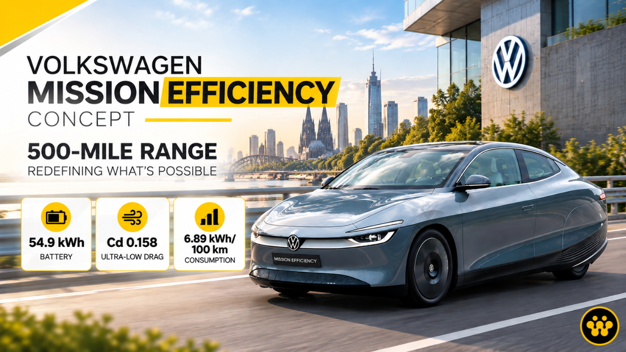Volkswagen Mission Efficiency Concept Unveiled: The 500-Mile Range Electric Marvel 