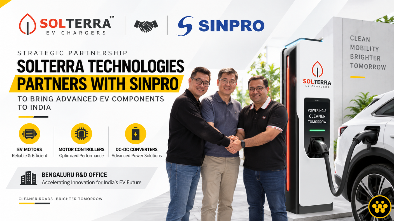 Solterra Technologies Partners with Sinpro Electronics to Bring Advanced EV Components to India, Opens Bengaluru R&D Office