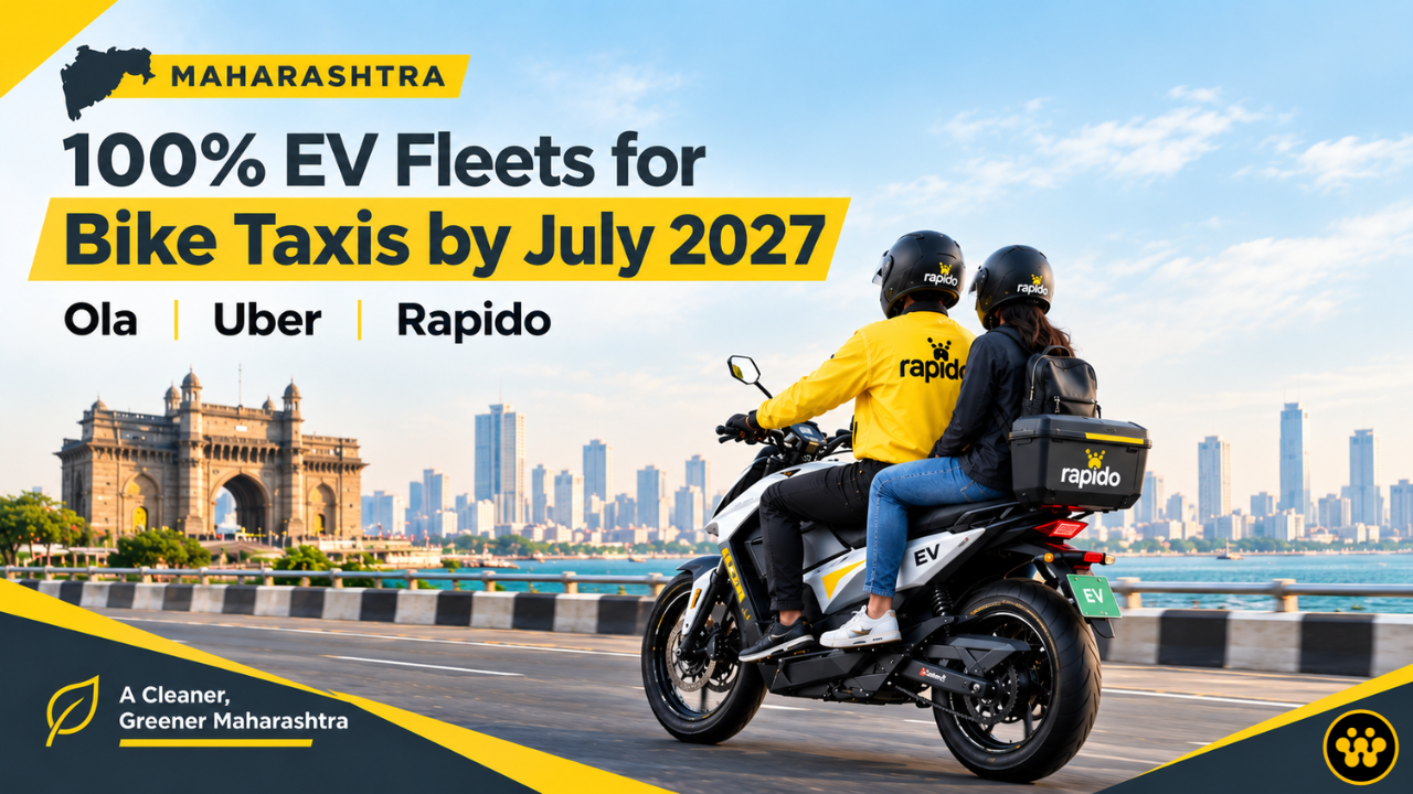 Maharashtra Orders 100% EV Fleets for Ola, Uber, and Rapido Bike Taxis by July 2027: Deadlines, Specs & Impact