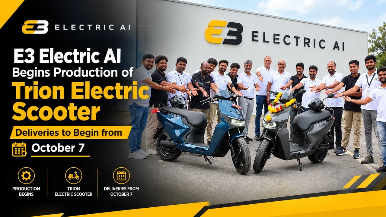 E3 Electric.AI Kicks Off Production of TRION Electric Scooter: Deliveries Begin October 7