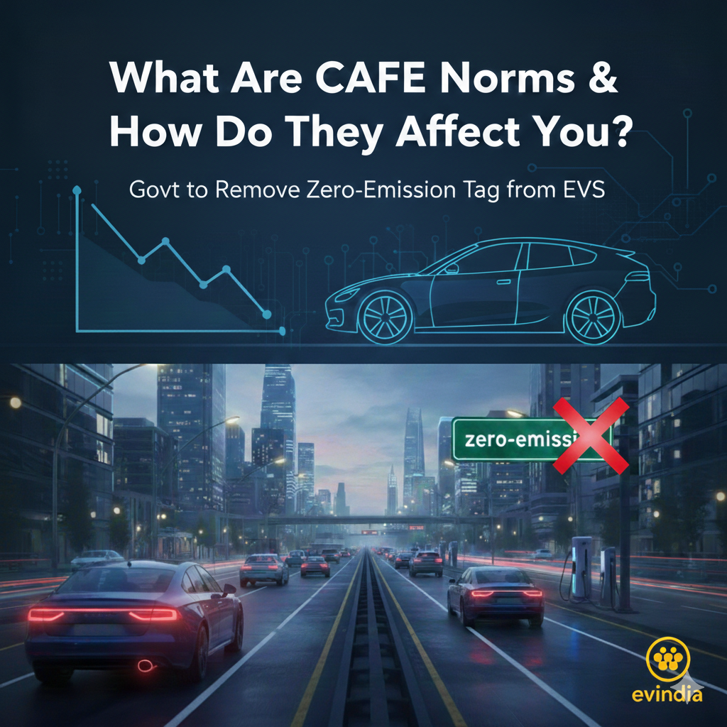 Govt to Remove Zero-Emission Tag from EVs – What Are CAFE Norms & How Do They Affect You?