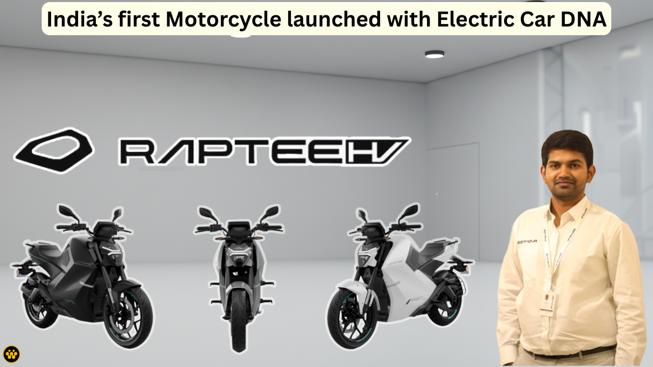 Raptee T30 Electric Motorcycle launched, Blending Electric Car DNA with Two-Wheeler Thrills!
