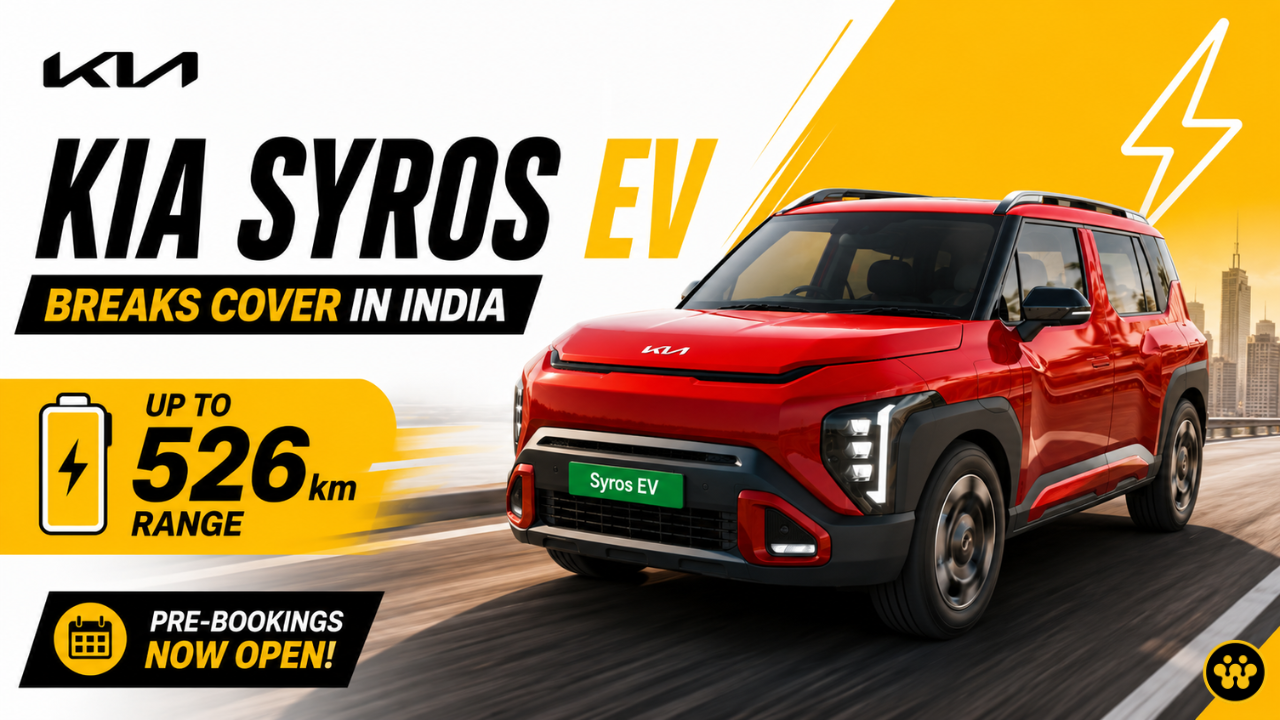 Kia Syros EV Breaks Cover: 526 km Range and Pre-Bookings Open in India