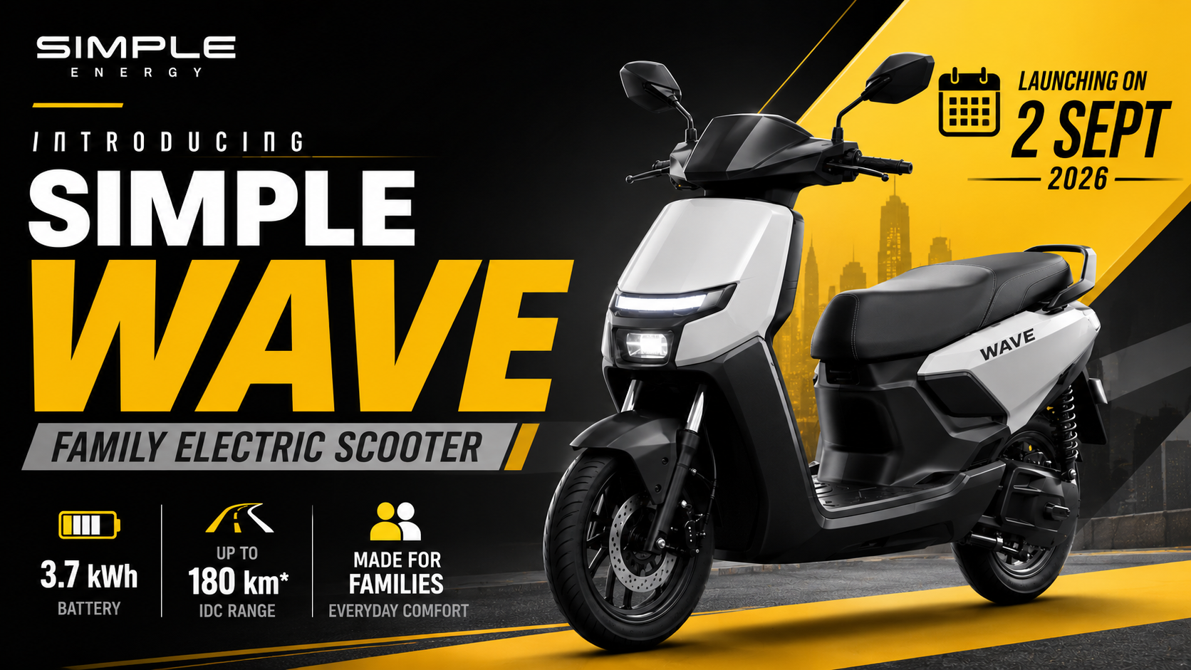 Simple Wave Family Electric Scooter Confirmed for 2 September Launch