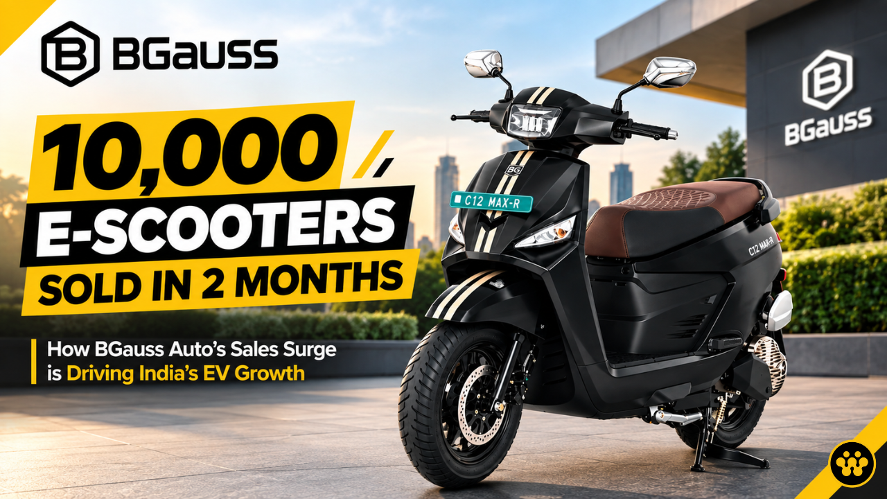 BGauss Auto Speeds Up EV Market Growth: Sells 10,000 E-Scooters in Two Months Ahead of C12 MaxR Launch