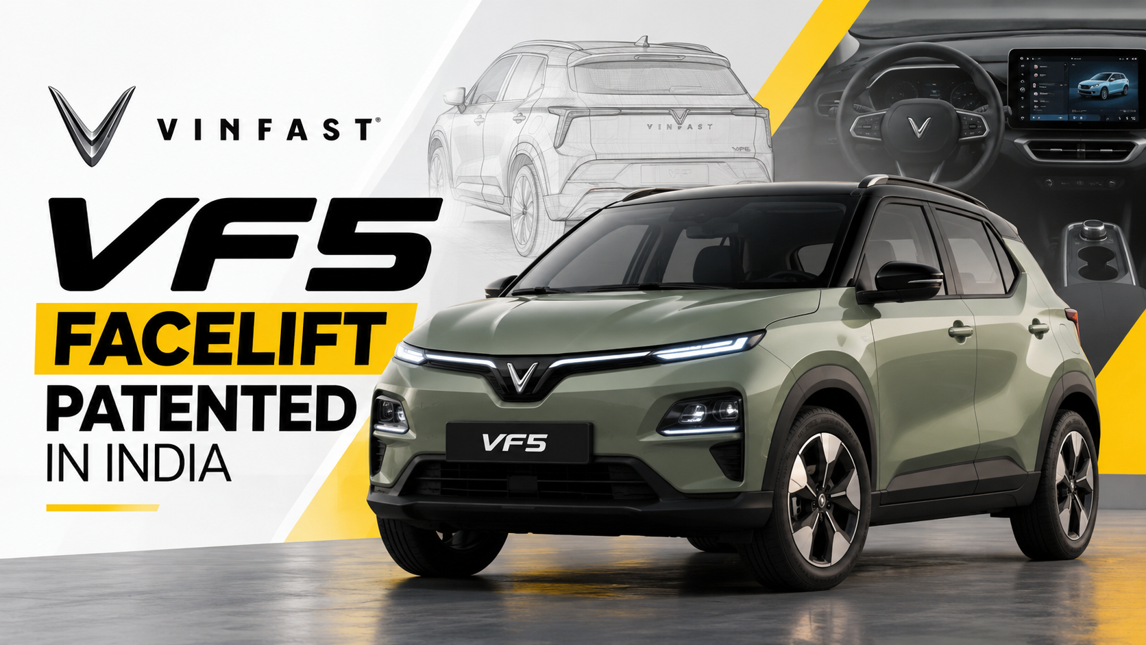 VinFast VF5 Facelift Patented in India: Key Design and Tech Updates