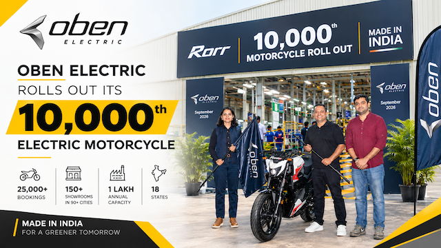 Rorr Oben Electric Rolls Out 10,000th Electric Motorcycle | Rorr Evo Demand ...